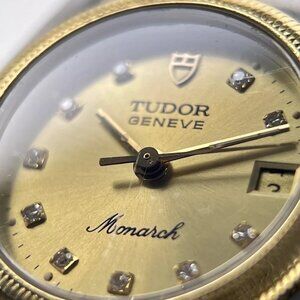 Tudor Monarch 15833 SS/YG GENEVE Quartz Women's Watch W/ Warranty Papers